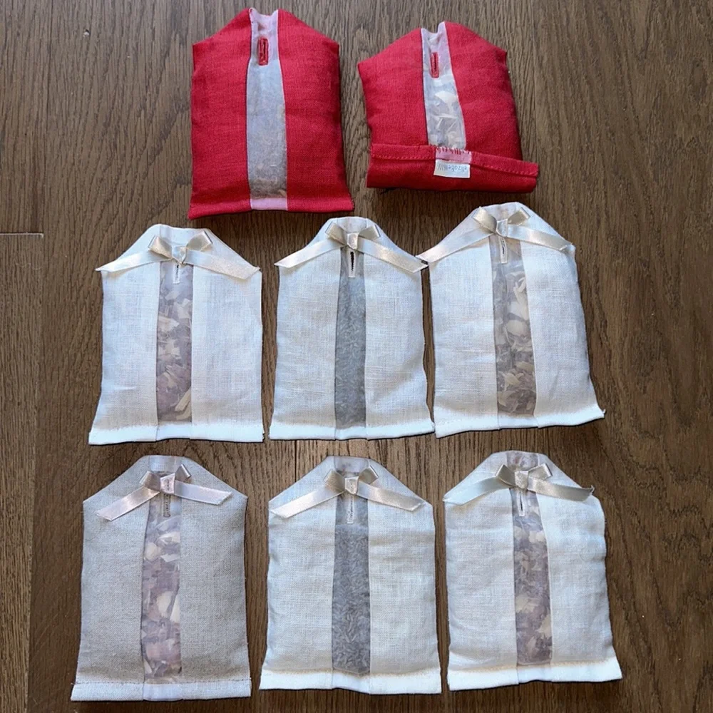 ElizabethW Lavender Cedar Rose Ivory Natural White Red Linen Hanger Scent Sachet